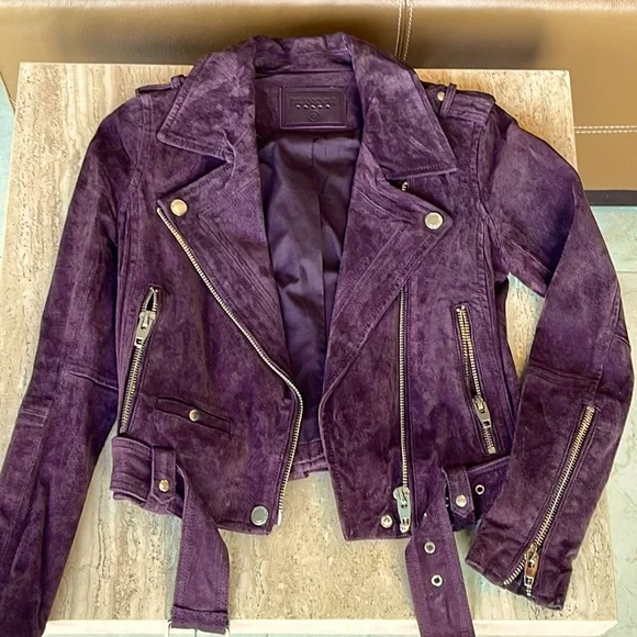 Blanknyc Morning Suede Moto Jacket - Burgundy - Size XS - Picture 1 of 3